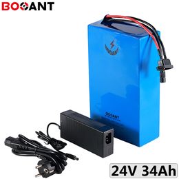 24V 34Ah 120W 250W rechargeable lithium battery for 32650 cell 7S 24V 350W 500W electric scooter battery with fast 5A Charger