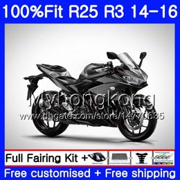 Injection Body For YAMAHA YZF R3 R25 YZF-R3 YZFR25 14 15 16 17 Gloss grey stock 240HM.18 YZF-R25 R 25 YZFR3 2014 2015 2016 2017 Fairings kit