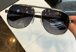 Men Antique Pilot Sunglasses Glasses Silver Grey Shades Fashion Sunglasses des lunettes de soleil New with Box