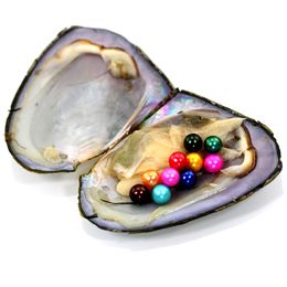 Wholesale Love Wish Freshwater Oyster with Signle Twins Triplets Quadruplets Quintiles Pearls Inside Natural 6-8mm Round 66colors 20PCS lot