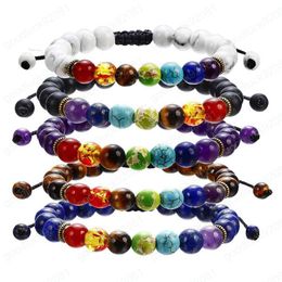 7 Chakra Naturstein Yoga Armband Türkis Achat Heilung Balance Reiki Perlen Armband Designerschmuck Damen Armbänder Herren Armbänder