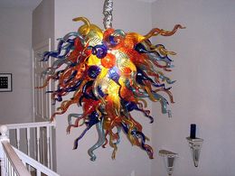 100% Mouth Blown CE UL Borosilicate Murano Glass Dale Chihuly Art Stair Light Kitchen Pendant Lights
