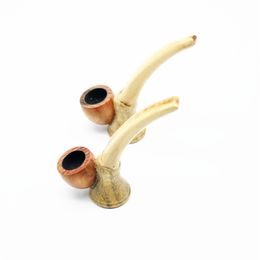 Newest Bend Mini Natural Wooden Portable Smoking Filter Tube Dry Herb Tobacco Bowl Innovative Design Handpipe High Quality Pipes DHL Free