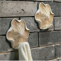 Creative bathroom towel Robe Hooks living room wall hanging clothes rack toilet hangings cloth kitchen perforation hook