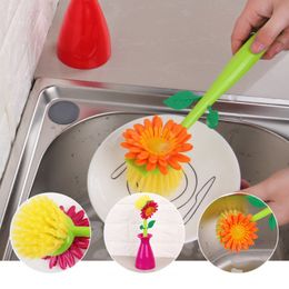 Sun Flower Kitchen Brush Plastic Bathroom Kitchen Cleaning Brush Pot Pan Ceramic Tile Cleaning Tool Home Practical Cleaning Tool