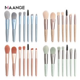 MAANGE 7 PCS Makeup Brushes Kit Nylon Eye Makeup Brush Smokey Makeup Eye Shadow Brush Set