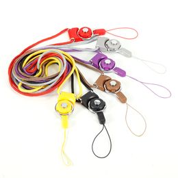 Universal Rotatable Detachable Neck Strap Detachable Ring Lanyard Hanging Charming Charms For Cell Phone MP3 MP4 Drives ID Cards Holder