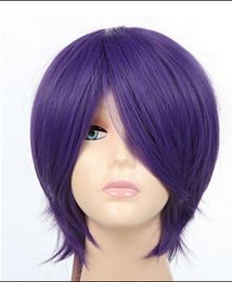 WIG free shipping New purple Women's short straight Hair full wigs