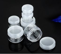 3 5 8 10 15 20 ML Round Clear Empty Plastic Container Jars Screw Cap Lid for Cosmetic Cream Pot Makeup Eye Shadow Nails Powder SN1427