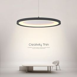 Ultra Thin Led Pendant Light Modern Nordic Creative Flying Saucer Pendant Lamp Dining Room Table Ceiling Hanging Lights