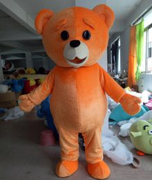 2019 Discount factory sale light and easy to wear adult orange colour plush teddy bear mascot costume for adult to wear