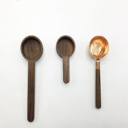 Walnut coffee bean spoon solid wood long-handled measuring bean spoon coffee powder quantitative measuring spoon 8g 10g