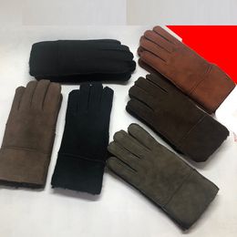 Fashion-Sheepskin leather Bright gloves Male Winter Warm Fashion Windproof Antifreeze Gloves 11 Colours