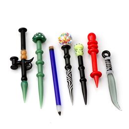 2019 Colourful Dab Tool Glass Dabber Bubble Cap Pencil Mushroom Knife Tool Smoking Accessories Glass Oil Rigs Tools For Oil And Wax