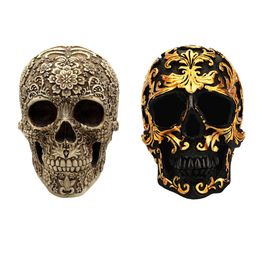 2x Halloween Skull Skeleton Party Home Decor Ornament Life Size Resin Statue