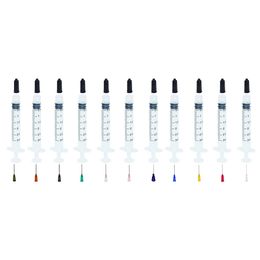 3ml Syringes 1 Inch 14G-27G Plastic Mixed Size Blunt Tip Fill Dispensing Needle Total Pack of 11