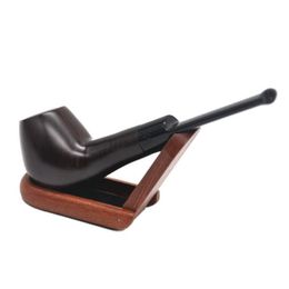 Leaflet ebony wooden pipe stone wood accessories plus ring 9mm filter core smoking accessories factory direct