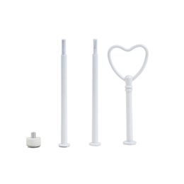 Wholesale New Cake Stand White Silver Pink Heart Shaped Gold Wedding Fruit 3-tier Heavy Metal Centre Handle Fitting Hardware Rod