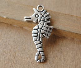 100 pcs Silver Colour and Bronze Sea Horse sea creature Hippocampus Charm Pendant Fit Jewellery Making