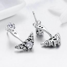 NEW LUXURY Fashion Crown Pendant Stud EARRING for Pandora 925 Sterling Silver CZ Diamond Earrings with Original box set for Women Girls