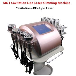 6IN1 Body Fat Removal Vacuum Cavitation RF Lipo Laser Lipolaser Slimming Machine