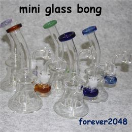 7.4" Glass Bong Water Pipes hookah Heady Mini Pipe Dab Rigs Small Bubbler Hookahs Beaker Bong oil rig