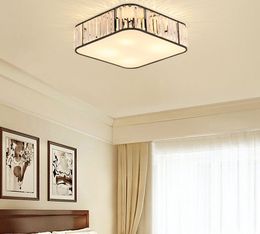 American style square crystal chandelier light ceiling light black crystal chandeliers lighting led ceiling lamp for bedroom study MYY