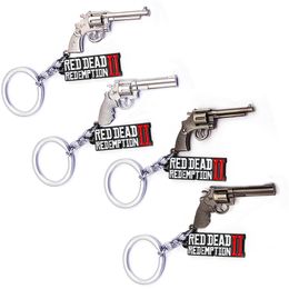 2021 Red Dead Redemption Keychain Metal Letter Tag Pistol Key Chain Key Rings Fashion Jewellery Will and Sand Drop Shipping