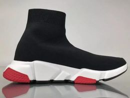 Diseñador de lujo Botas de punto Zapatos Speed-Trainer Negro Rojos Mr Porter Triple Blacks Calcetines planos de moda Zapatilla de deporte Speed Trainer Runner
