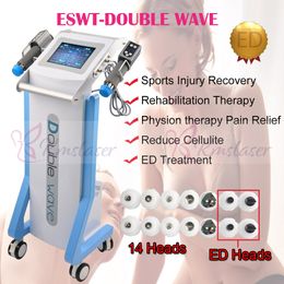 New ESWT shock wave therapy machine for ED treatment two handles can work together shockwave machines body pain relief