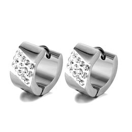 Europe and America Hotsale Fashion Earrings For Mens Gold Plated Stainless Steel Rhinestone Earrings Dropshipping