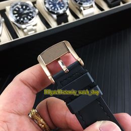 High Quality VANGUARD YACHTING GRAVITY V45 T GR YACHT SQT Gold Skeleton Dial Automatic Mens Watch Rose Gold Case Leather Strap Spo281U