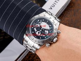 2020 Top High Quality Men's Fashion Wristwatches Flower carving steel belt VK Quartz Chronograph Working 40mm Luxury Mens Watch Watches
