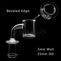 New Joint 3mm Wall 4mm Bottom Bevelled Edge Quartz Banger Male Female 10mm 14mm 18mm 45/90 Quartz Banger Nails For Glass Bongs