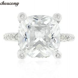 choucong Big Promise ring Cushion cut 3ct 5A Zircon Cz 925 Sterling silver Engagement Wedding Band Rings for women Jewelry