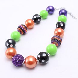 Wholesale Newest Halloween Gift Kid Chunky Necklace Fashion Design Bubblegum Bead Chunky Necklace Children Jewelry For Toddler Girls