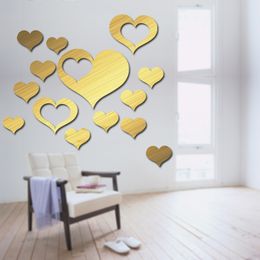 Bella Figura Della Piuma CASA dellautoadesivo Della parete Camera da letto Soggiorno 3D superficie dello Specchio adesivi decorativi