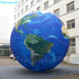 wholesale Customised Hanging Inflatable Lighting Globe 6m/2m/3m Diameter Planet Blow Up Earth Balloon For Concert And Stage Decoration