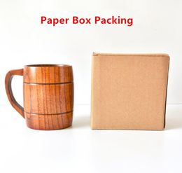 1pc Classic Style Natural Wood Cup Wooden Beer Mugs Drinking For Party Novelty Gifts Eco-friendly 350ml Promotion