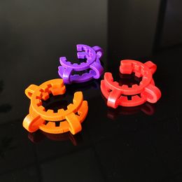 Wholesale 10mm 14mm 18mm 24mm 29mm 34mm 40mm 45mm Plastic Keck Clip For Water Pipes Downstem Adapter Lab Clamp Colorful Clips Connect