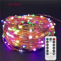LED String Lights Twnikle Fairy Lights Waterproof 8 Modes 50Led 100 Led USB Plug in Copper Wire Firefly Holiday Lights strip