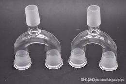 Dhl free Glass adapter double bowls adapter two size 14mm 19mm glass adaptor for glass water bong smoking pipes