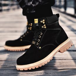 men's ankle boots man shoes genuine leather boots man cow muscle sole lace up shoes Boots Male Shoes Adult Mens Footwear