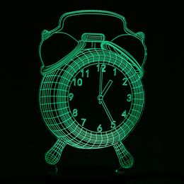 Colourful Alarm Clock Design USB Night Light 3D LED Lamp