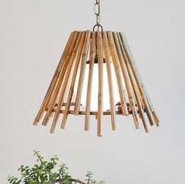 Loft Style Creative Bamboo Droplight Vintage Fixtures Indoor Lighting Bamboo Art Pendant Light MYY