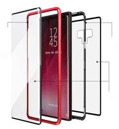 Double-sided glass metal magnetic phone case for note 10 pro phone case A70 protective cover S9 plus