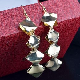 Multi storey diamond Tassels Earrings black Gold silver Exaggerated Pendant Earrings woman Fashion Jewellery