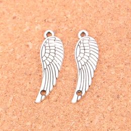 100pcs Charms angel wings Antique Silver Plated Pendants Making DIY Handmade Tibetan Silver Jewellery 30*9mm