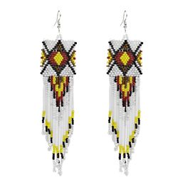 5 Color Long Tassel Drop Dangle Beaded Earrings Multilayer Earring for Bride Jewelry Valentine's Day Gift