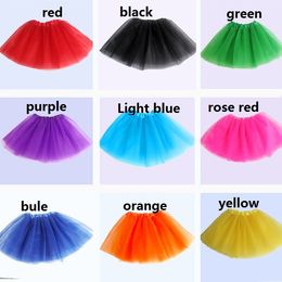 Top Quality candy Colour kids tutus skirt dance dresses soft tutu dress ballet skirt 3layers children pettiskirt clothes WCW690